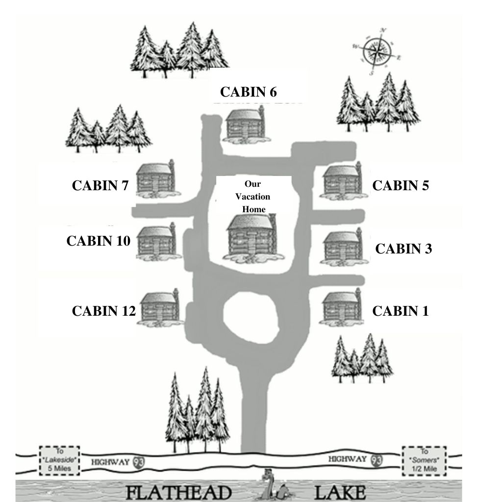 somers bay cabins map flathead lake